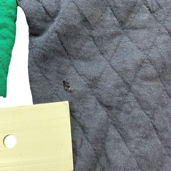 J Crew Sweater Mens M Green Quilted Half Zip Pullover Colorblock Smart Casual - Picture 11 of 16